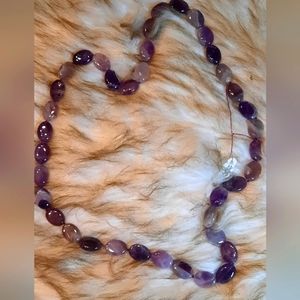 31 inch Dogstooth Amethyst hand-knotted necklace